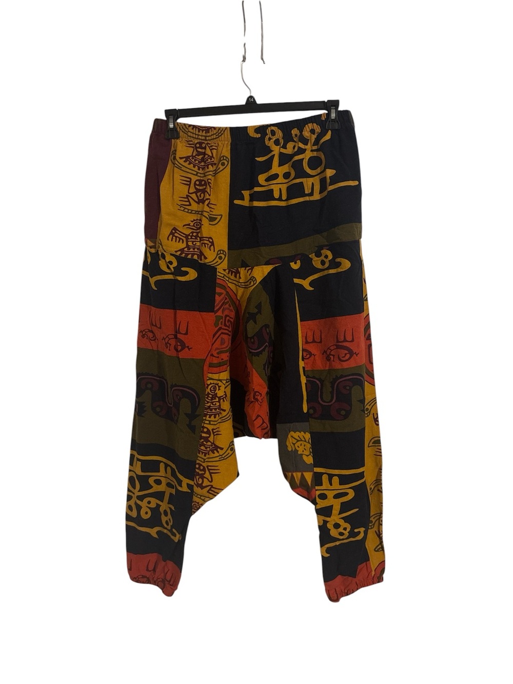 Men's Multicolor Tribal-Print Harlem Joggers - Black, Mustard & Rust
